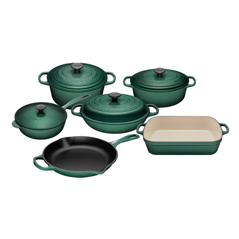 Maison Lipari LE CREUSET 10 Piece Enameled Cast Iron Cookware Set Artichaut  LE CREUSET.