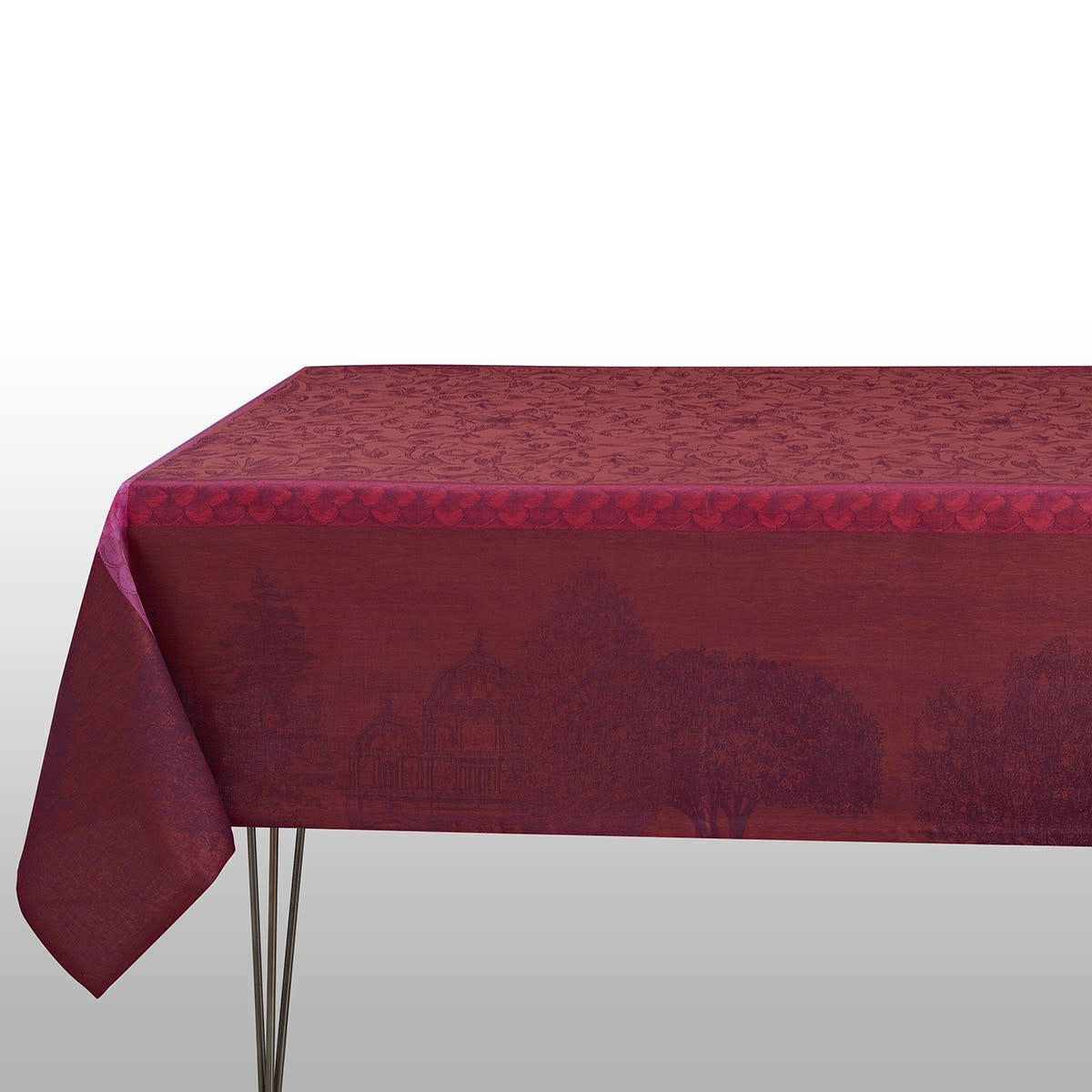 Maison Lipari LE JACQUARD FRANCAIS Symphonie Baroque Tablecloth 69x98'' - Maroon  LE JACQUARD FRANCAIS.