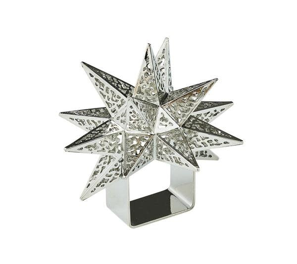 Maison Lipari KIM SEYBERT Napkin Ring Stardust Silver Set Of 4  KIM SEYBERT.