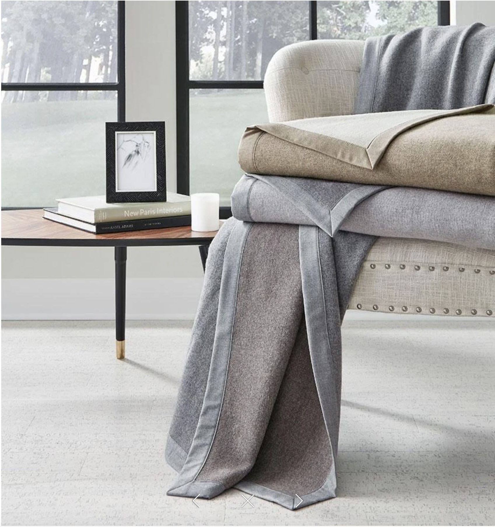 Maison Lipari SFERRA Nerino - King Blanket 120X94 Grey/Light Grey  SFERRA.