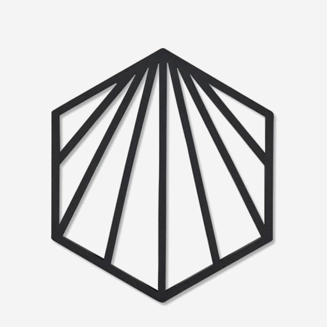Maison Lipari SHELL Trivet Black Silicone 16x14cm/6x5.5" ZONE.