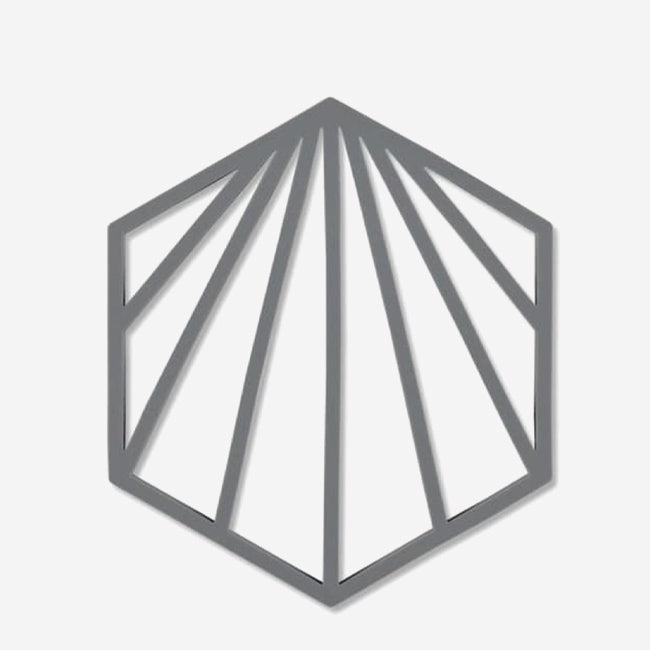 Maison Lipari SHELL Trivet Cool-Grey Silicone 16x14cm/6x5.5" ZONE.