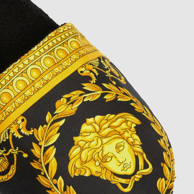 Maison Lipari I Love Baroque Slippers - Black & Gold  VERSACE HOME.