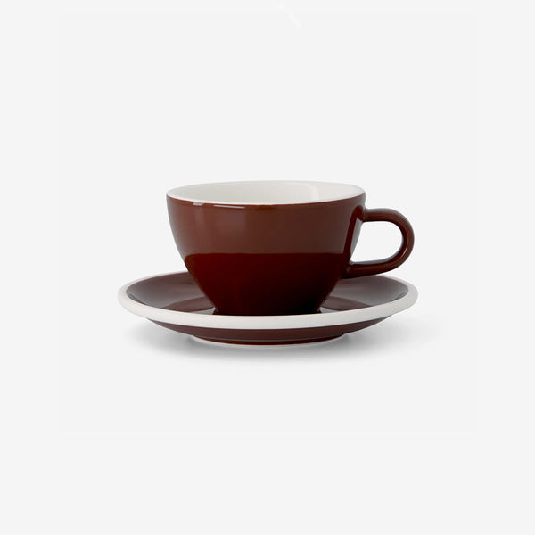 ACME | Tasse et soucoupe cappuccino classiques moyennes - Ensemble de 6