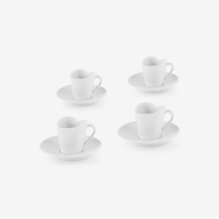 Alessi | Ensemble de 4 tasses à moka/expresso et soucoupes « To »