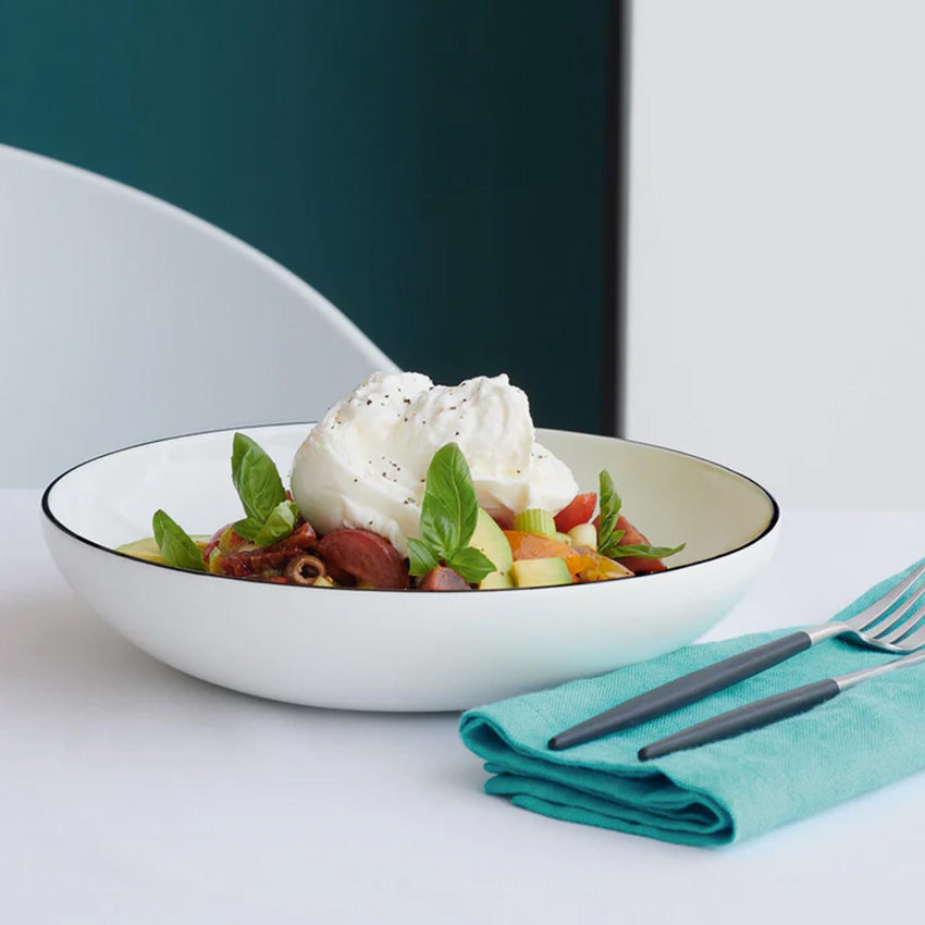 Asa Germany | Pasta Plate - À table ligne noire - White
