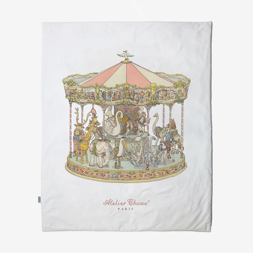Atelier Choux | Courtepointe réversible – Monceau / Carrousel rose