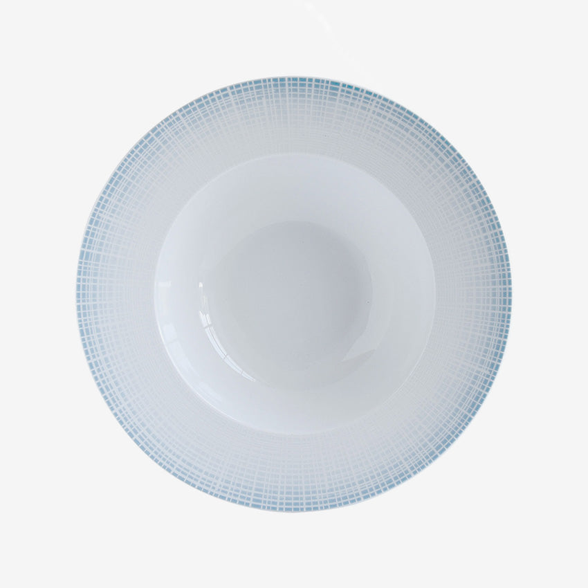 Bernardaud | Saphir Rim Soup - White & Turqoise