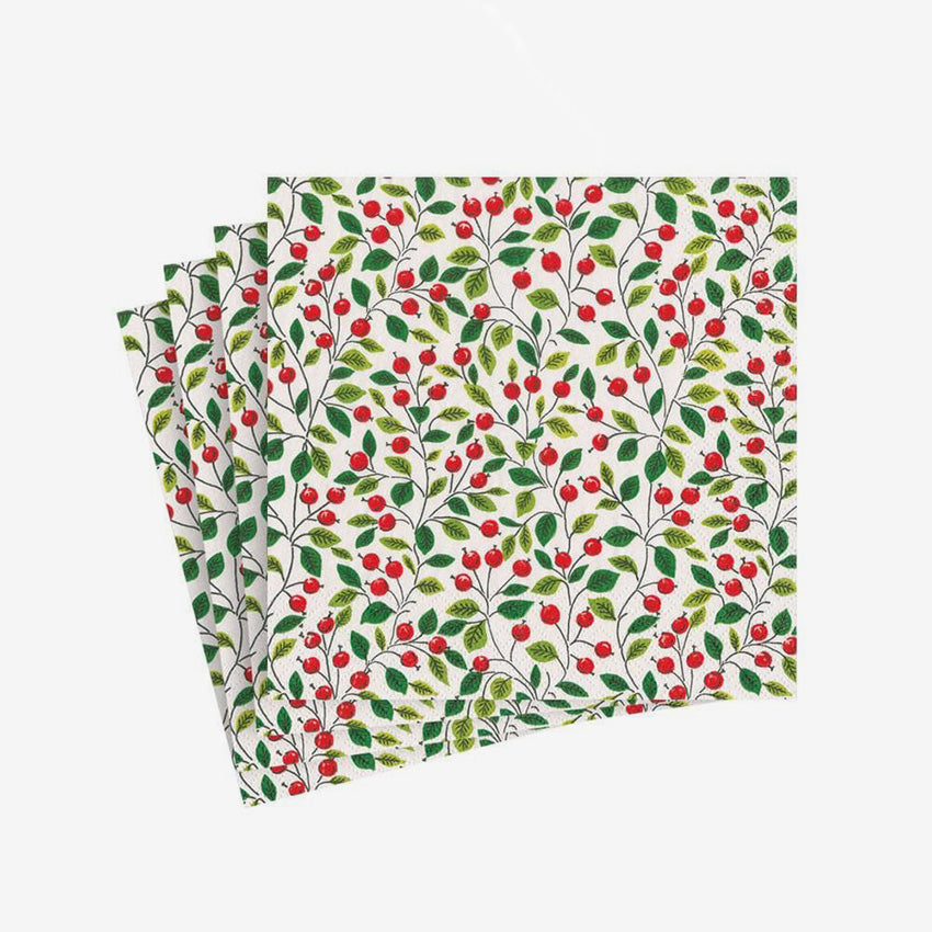 Caspari | Berries And Leaves Napkin