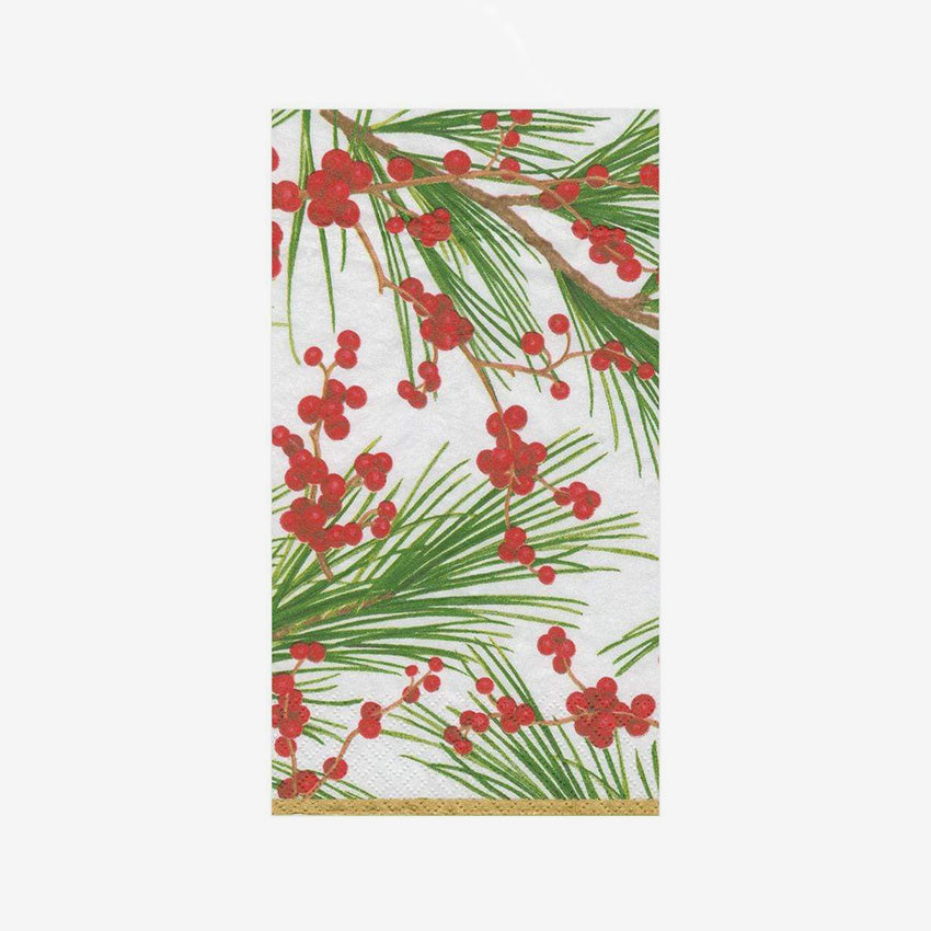 Caspari | Berries And Pine Napkin