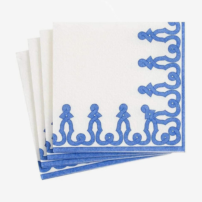 Caspari | Dessin Passementerie Riviera Blue Napkin