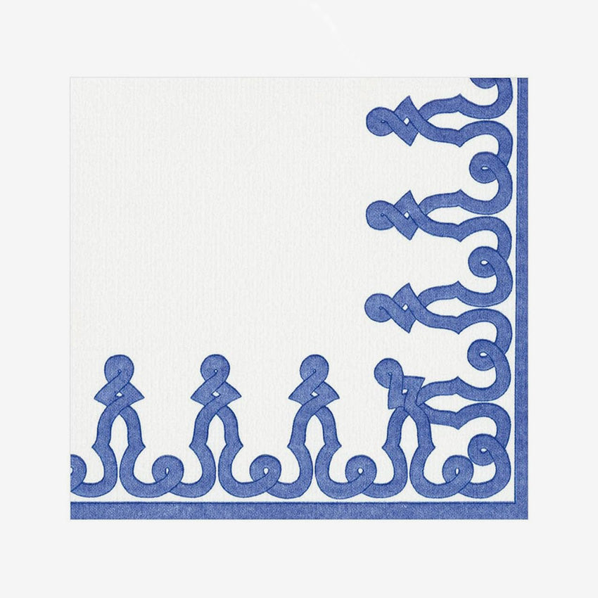 Caspari | Dessin Passementerie Riviera Blue Napkin