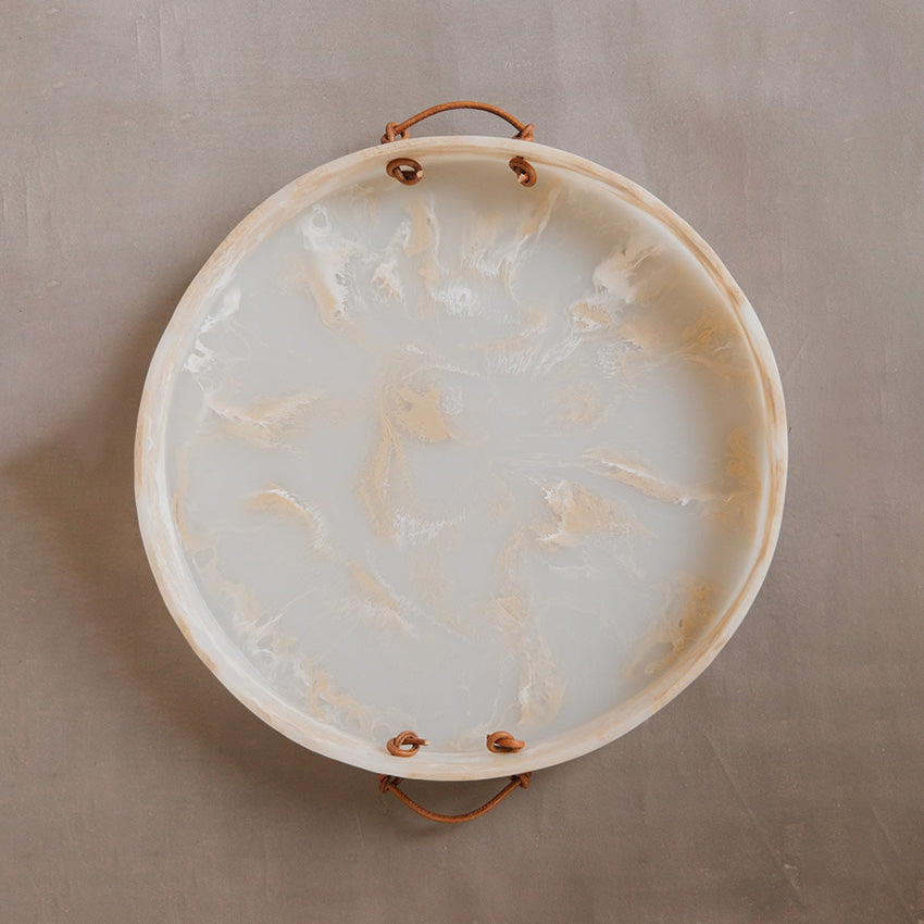 CDMX Design | Monica Calderon Studio Round Tray with Leather Handles