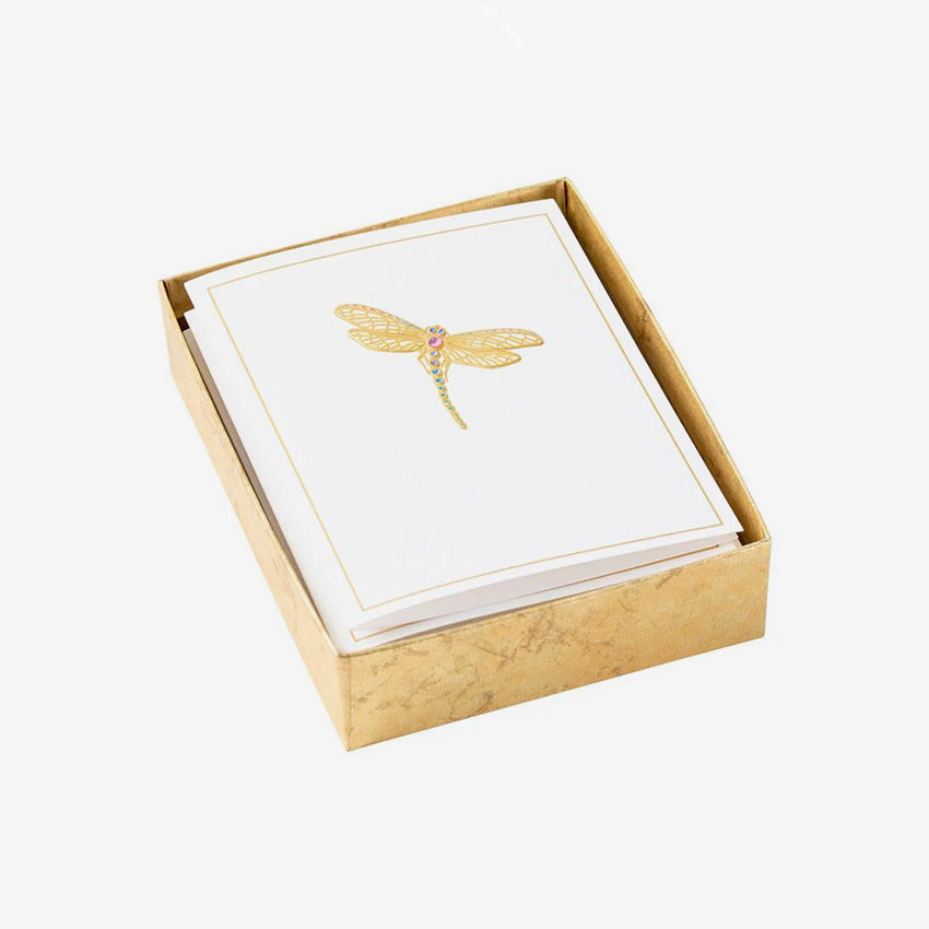 Caspari | Jeweled Insects Foil Embossed Assorted Note Cards
