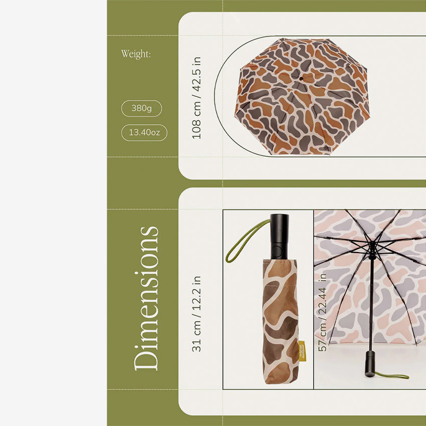 Duckhead | Compact Automatic Umbrella - Taupe Ripples