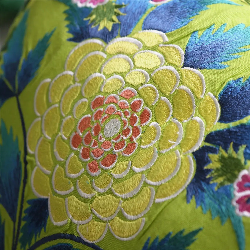 Christian Lacroix | Brocart Decoratif Embroidered Lime Cushion