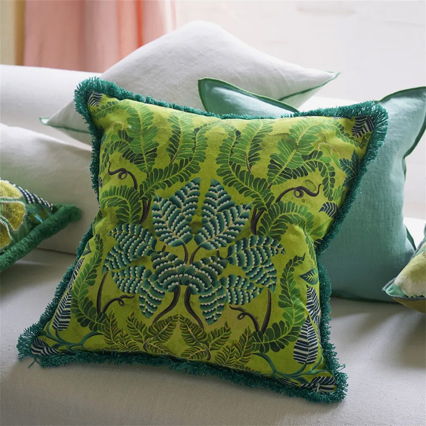 Christian Lacroix | Brocart Decoratif Embroidered Lime Cushion