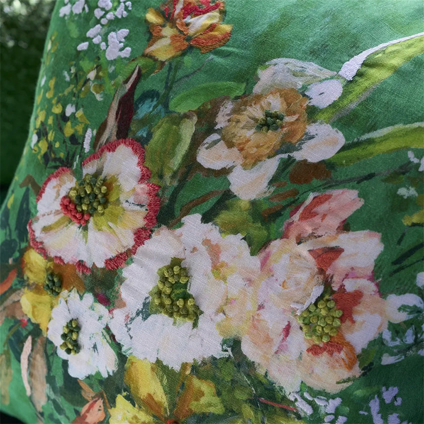 Christian Lacroix | Margaretta Linen Emerald Cushion