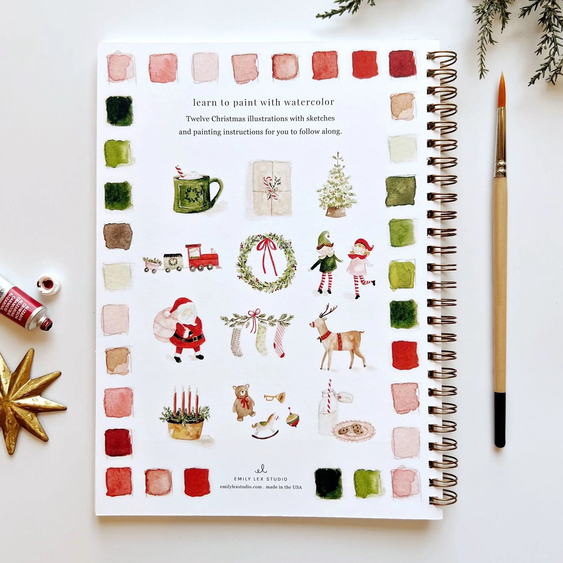 Emily Lex | Christmas Watercolour Workbook
