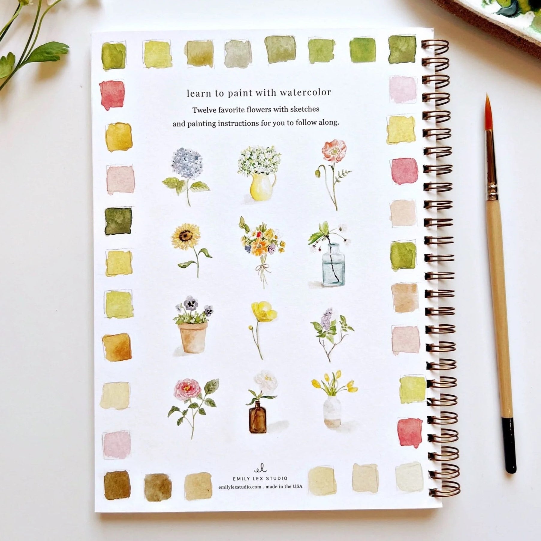 Emily Lex | Flowers Watercolour Workbook