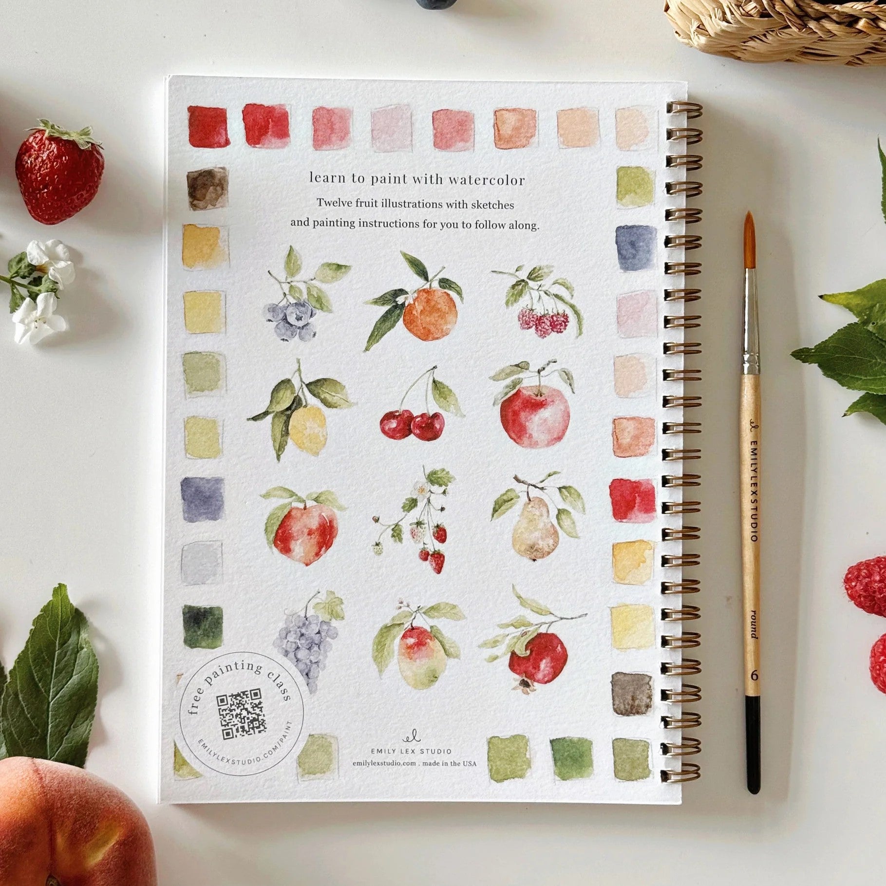 Emily Lex | Fruit Watercolour Workbook