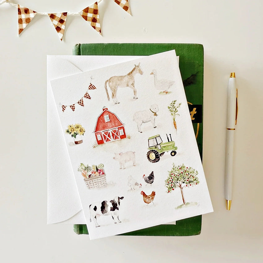 Emily Lex | Cartes de Souhaits Farm - Ensemble de 8