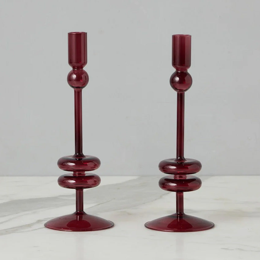etúHOME | Glass Candlestick Pair