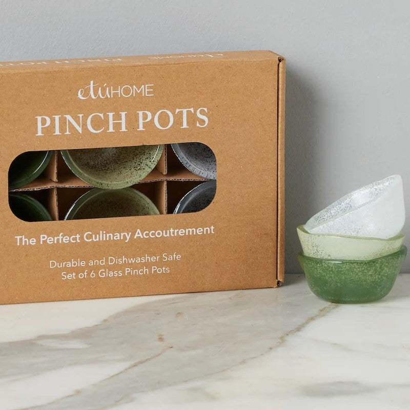 etúHOME | Glass Pinch Pots - Boxed Set of 6