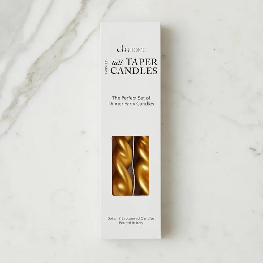 etúHOME | Lacquer Tall Twisted Taper Candles - Set of 2