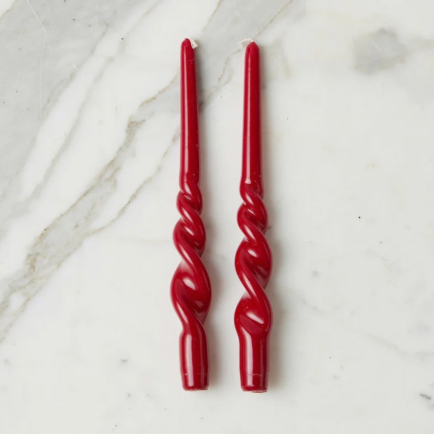 etúHOME | Lacquer Tall Twisted Taper Candles - Set of 2