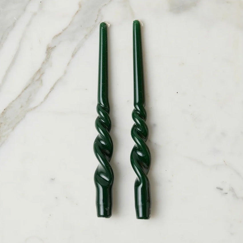 etúHOME | Lacquer Tall Twisted Taper Candles - Set of 2