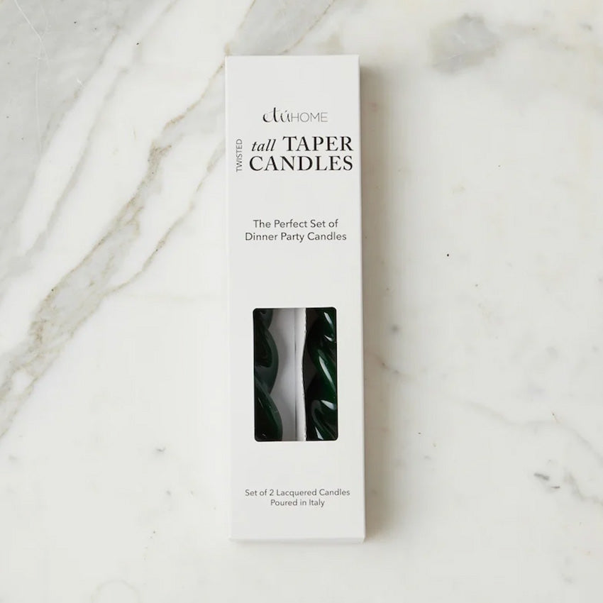 etúHOME | Lacquer Tall Twisted Taper Candles - Set of 2
