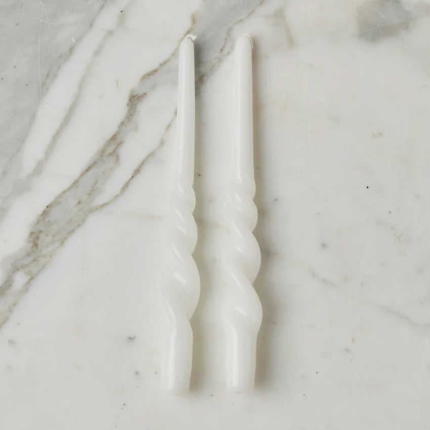etúHOME | Lacquer Tall Twisted Taper Candles - Set of 2