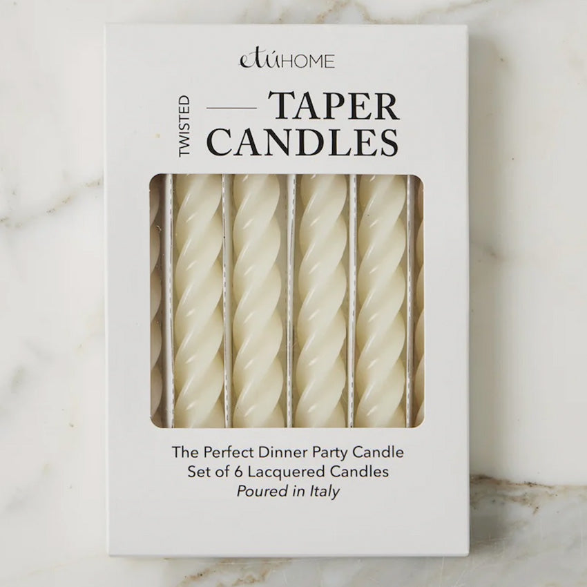 etúHOME | Lacquer Twisted Taper Candles - Set of 6