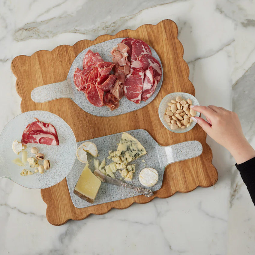 etúHOME | Mini plateau à fromage en verre - Blanc