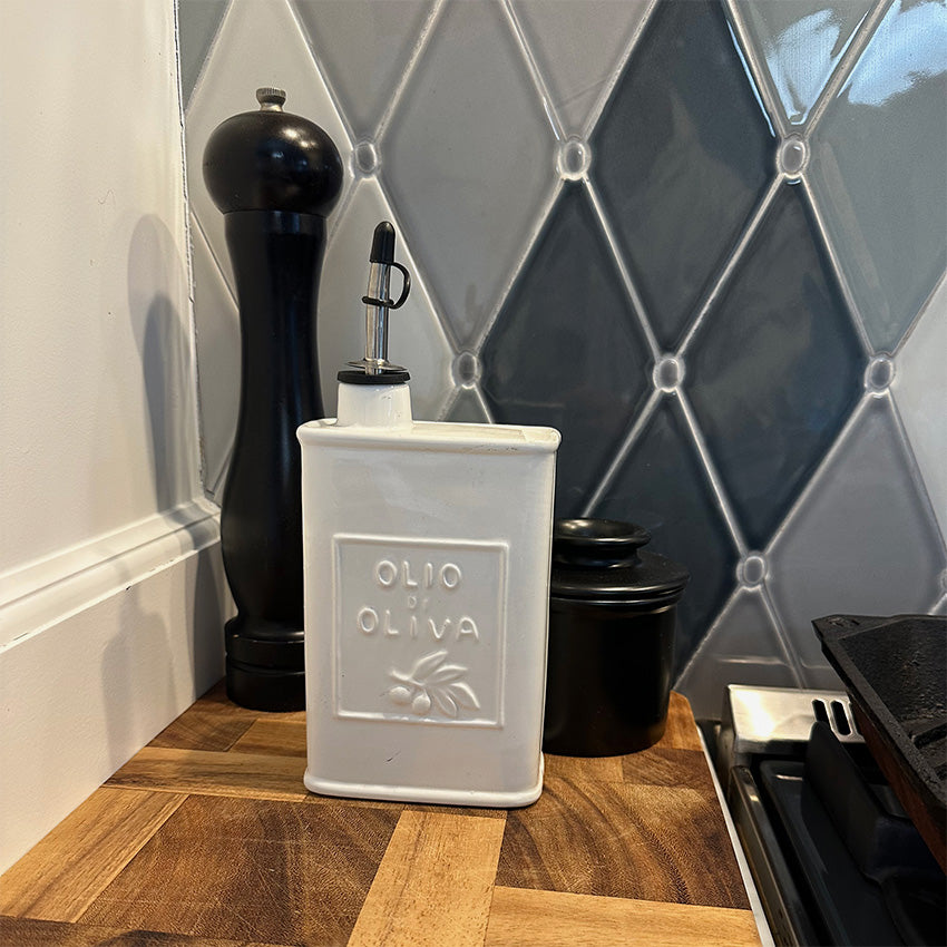 Fox Run | White Ceramic Oil Can