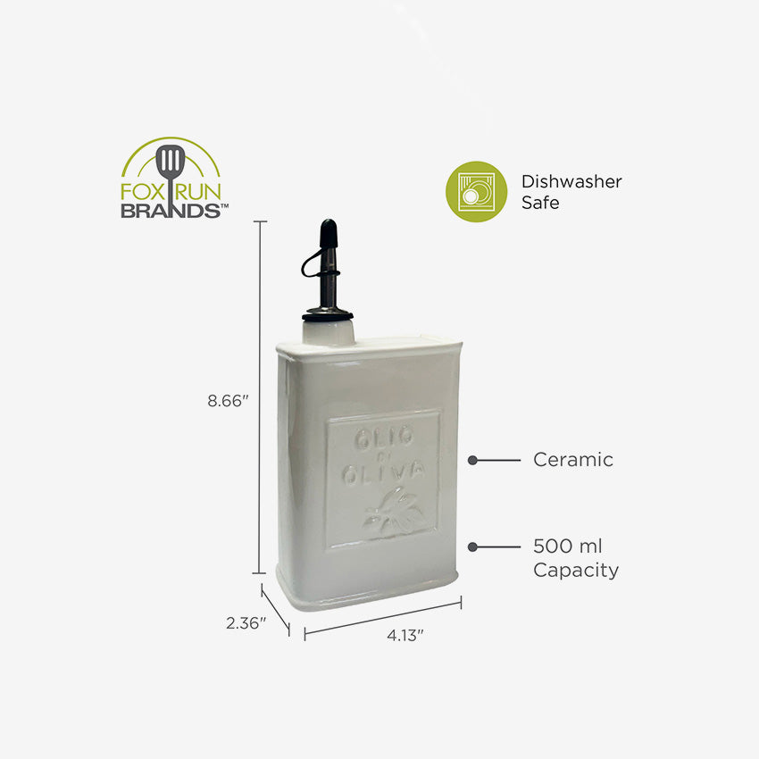 Fox Run | White Ceramic Oil Can