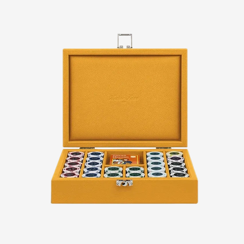 Hector Saxe | Ensemble de poker en cuir grainé – 240 jetons
