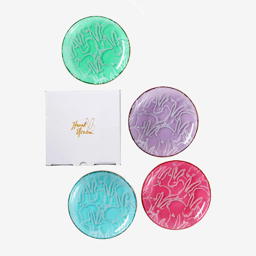 Hunt Slonem | Lucky Charm Glass Plates - Set of 4