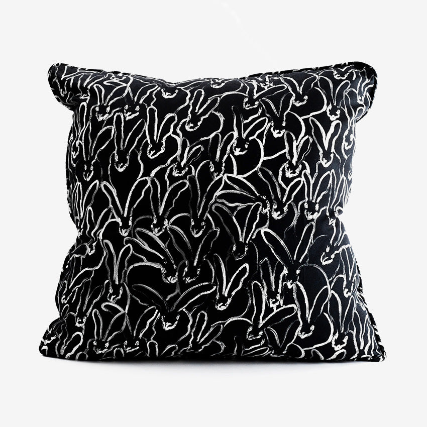 Hunt Slonem | Rabbit Run Black Cotton Pillow