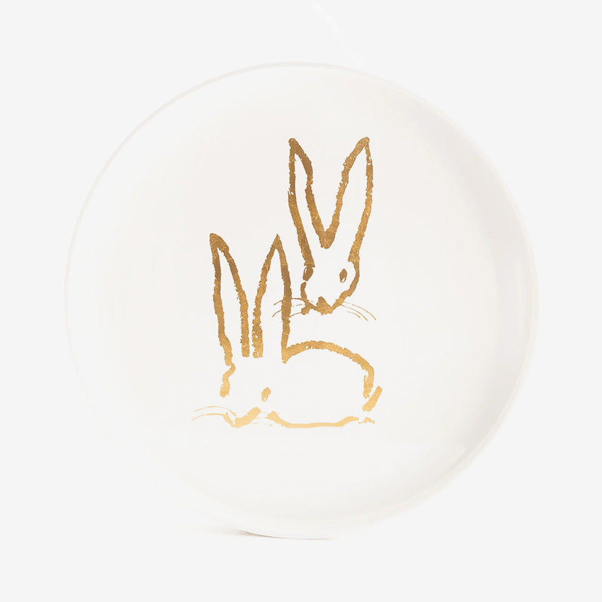 Hunt Slonem | Royal Rabbits Gold Leaf & Lacquer Tray
