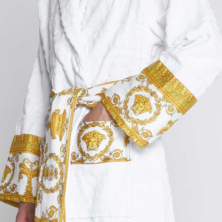 Versace | I Love Baroque Bathrobe - White & Gold