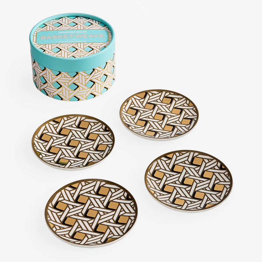 Jonathan Adler | Sous-verres Basketweave - Ensemble de 4