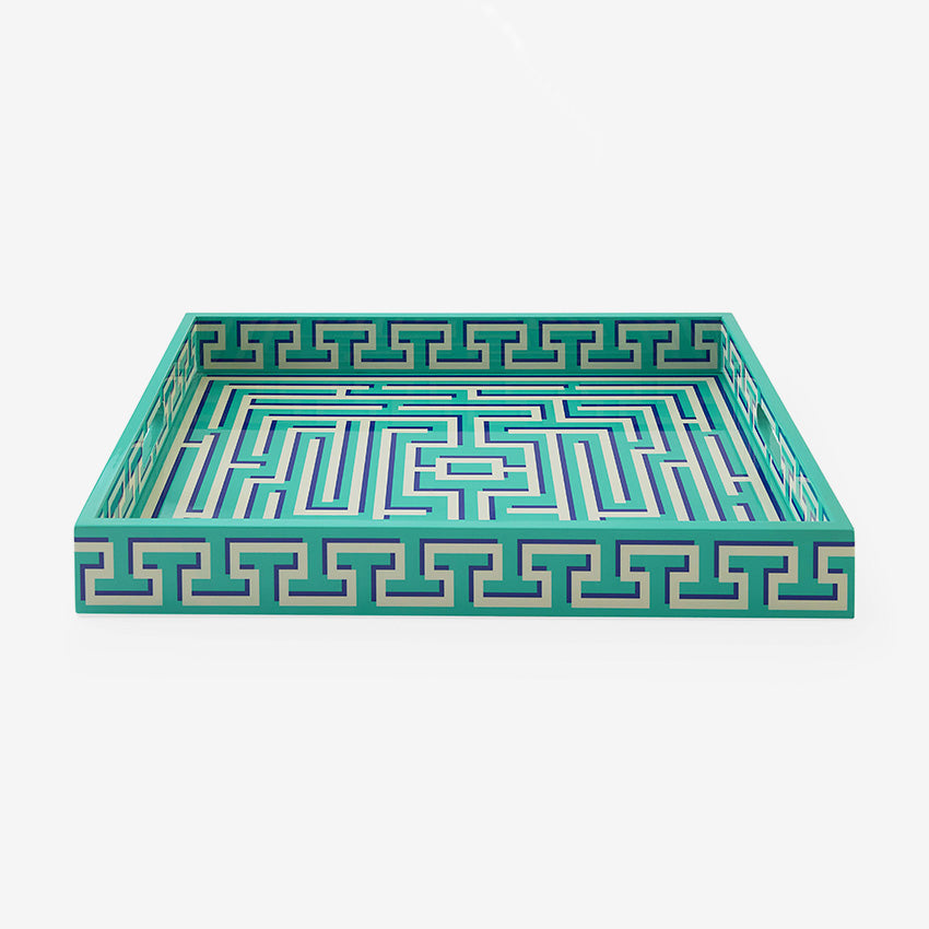 Jonathan Adler | Plateau laqué Labyrinthe - Vert