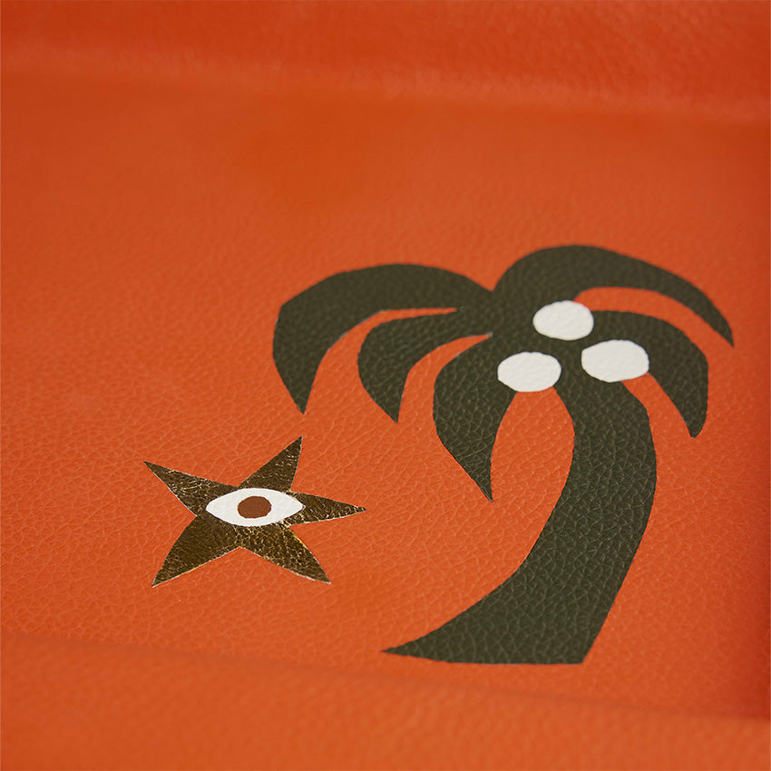 Jonathan Adler | Plateau rectangulaire en cuir Playa - Palmier