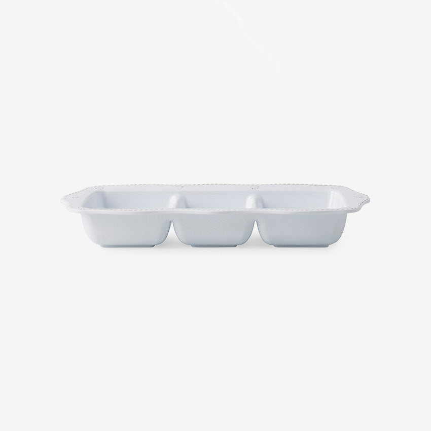 Juliska | Berry & Thread Melamine Triple Section Server - Whitewash