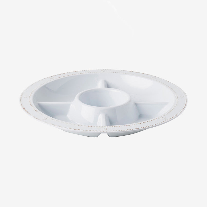 Juliska | Berry & Thread Melamine 15" Crudite Platter - Whitewash
