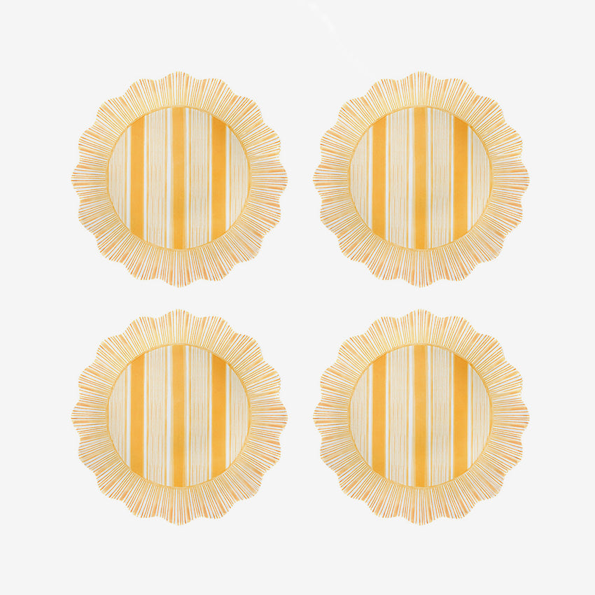 Juliska | Assiette en mélamine Cabana Stripe - Ensemble de 4