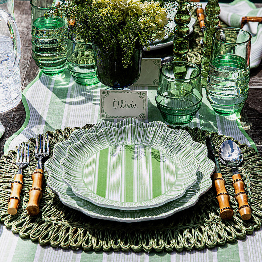 Juliska | Assiette en mélamine Cabana Stripe - Ensemble de 4