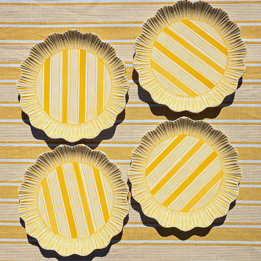 Juliska | Assiette en mélamine Cabana Stripe - Ensemble de 4